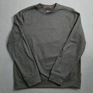 GERRY Men M Gray Waffle Knit Fleece Lined Crew Neck Thermal Sweat Shirt